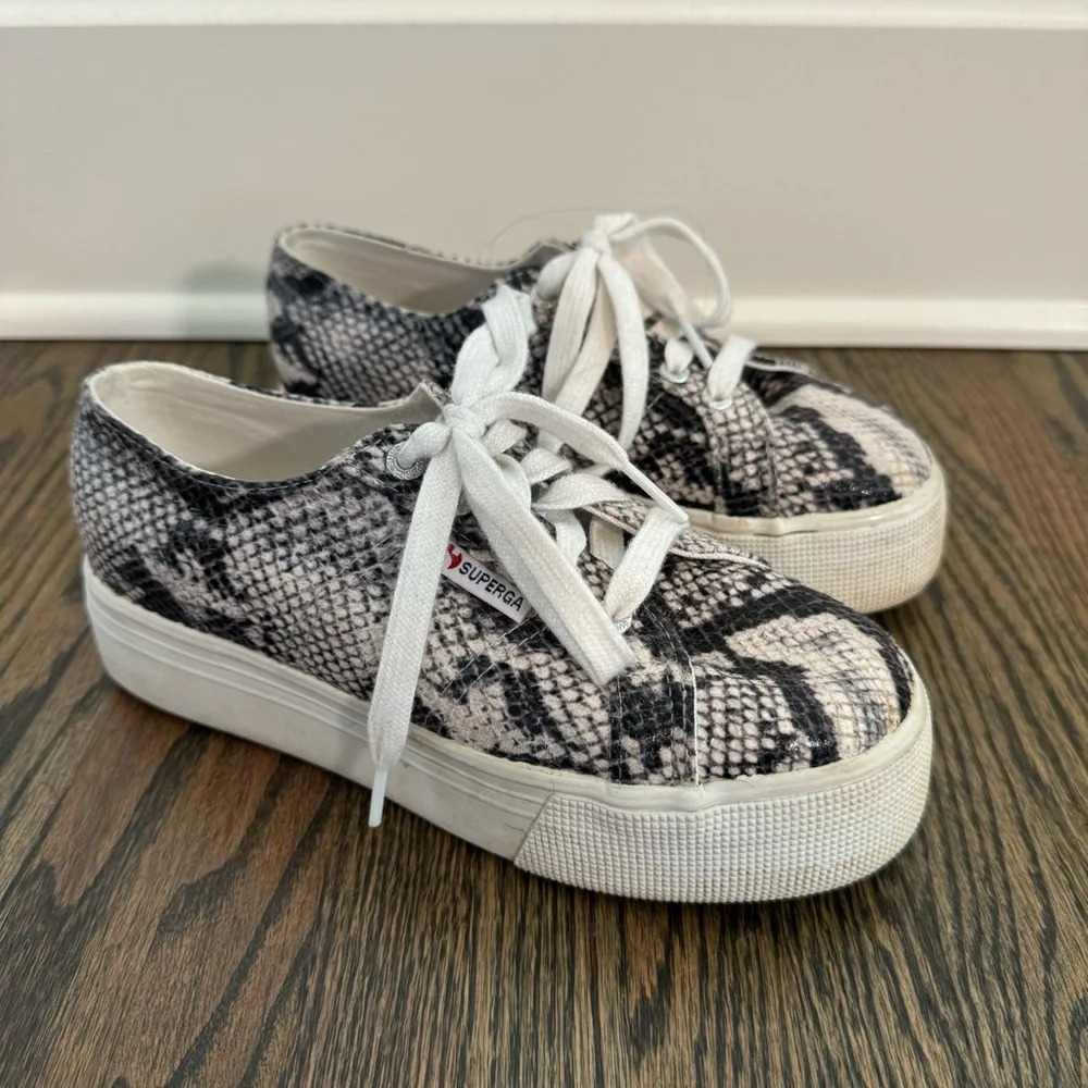 Superga Snakeskin Platform Sneakers size 6
